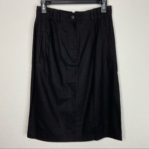 Rafaella Black Linen Blend Pleaded Skirt Size 8